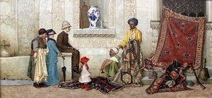 Sokakta İran halı satıcısı